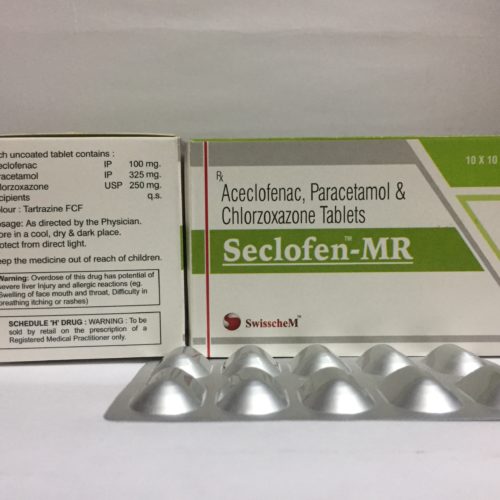 Aceclofenac,Chlorzoxazone & Paracetamol Tablet